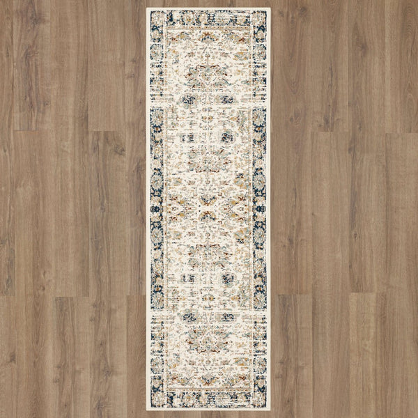 Karastan Rugs Zephyr Mistral Machine Woven Triexta Traditional Area Rug Alabaster 2' 4" x 7' 10"