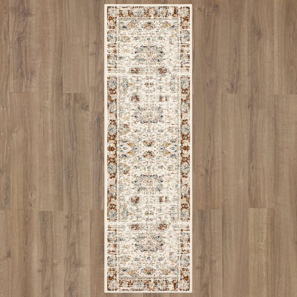 Karastan Rugs Zephyr Mistral Machine Woven Triexta Traditional Area Rug Rust 2' 4" x 7' 10"