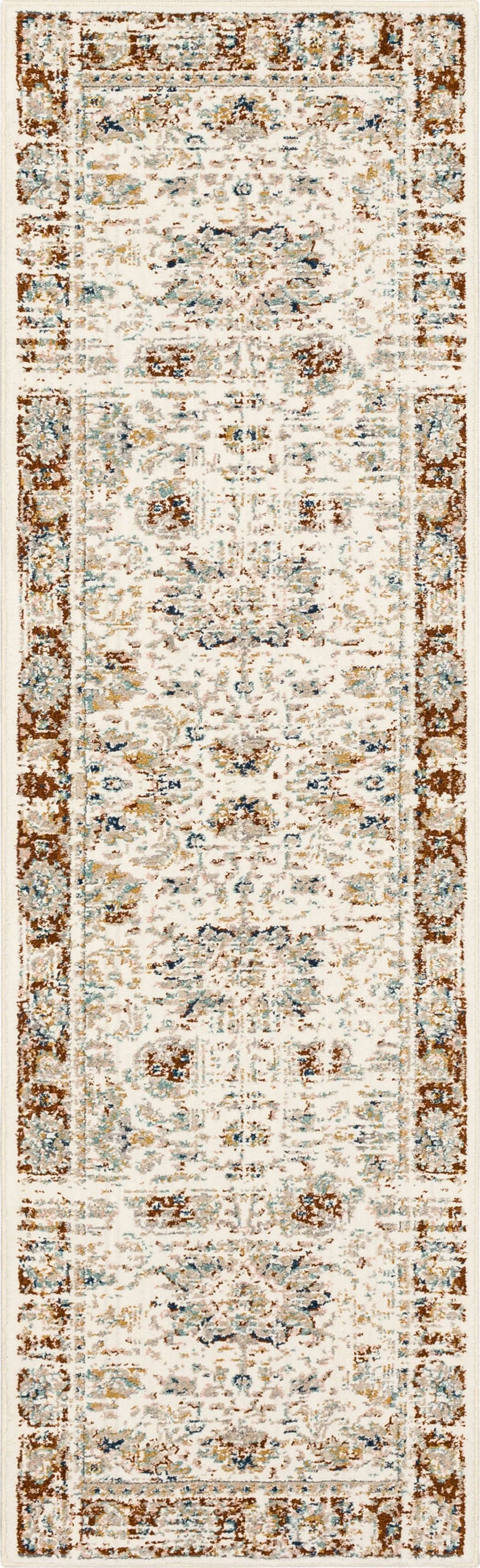 Karastan Rugs Zephyr Mistral Machine Woven Triexta Traditional Area Rug Rust 2' 4" x 7' 10"