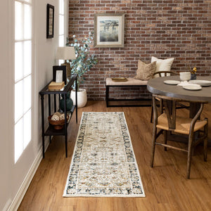 Karastan Rugs Zephyr Mistral Machine Woven Triexta Traditional Area Rug Alabaster 2' 4" x 7' 10"