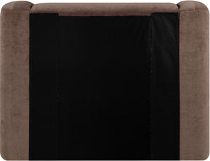 Meridian Furniture Modena Sculptural Chenille Twin Bed Curved Upholstered Frame for Modern Bedroom Decor Brown ModenaBrown-T