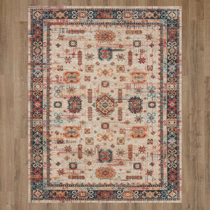 Karastan Rugs Zula Mombasa Machine Woven Printed Polyester Area Rug Beige 8' x 10'
