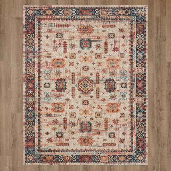 Karastan Rugs Zula Mombasa Machine Woven Printed Polyester Area Rug Beige 8' x 10'