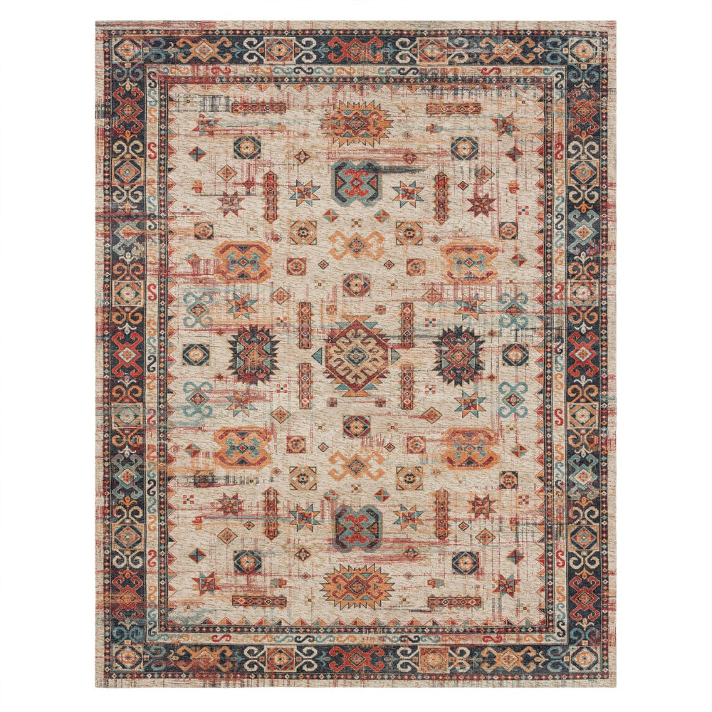 Karastan Rugs Zula Mombasa Machine Woven Printed Polyester Area Rug Beige 8' x 10'