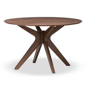 Baxton Studio Baxton Studio Monte Mid-Century Modern Round Dining Table - Stylish Walnut Centerpiece for Four Monte-Walnut-Round-DT