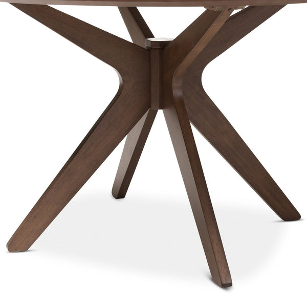 Baxton Studio Baxton Studio Monte Mid-Century Modern Round Dining Table - Stylish Walnut Centerpiece for Four Monte-Walnut-Round-DT