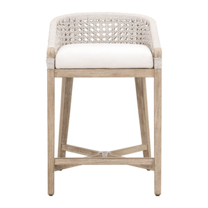 Essentials For Living Montecito Counter Stool - Coastal-inspired Design With Durable Rope Seat & Easy-clean Fabric Upholstery White Speckle Round Rope,Livesmart Peyton,Pearl,Natural Gray Mahogany Solid Mahogany Wood,Aluminum 6795cs.Wht/Lpprl/Ng