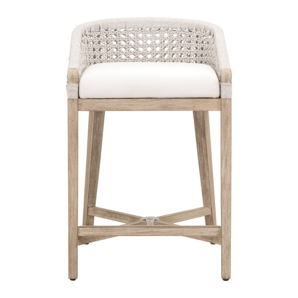 Essentials For Living Montecito Counter Stool - Coastal-inspired Design With Durable Rope Seat & Easy-clean Fabric Upholstery White Speckle Round Rope,Livesmart Peyton,Pearl,Natural Gray Mahogany Solid Mahogany Wood,Aluminum 6795cs.Wht/Lpprl/Ng