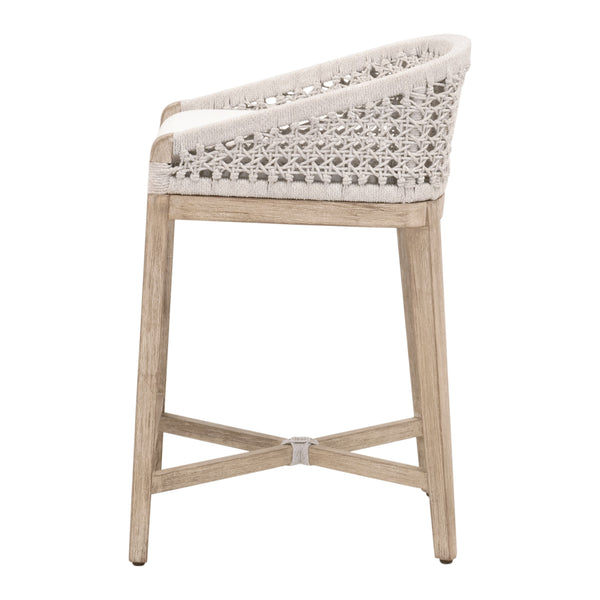 Essentials For Living Montecito Counter Stool - Coastal-inspired Design With Durable Rope Seat & Easy-clean Fabric Upholstery White Speckle Round Rope,Livesmart Peyton,Pearl,Natural Gray Mahogany Solid Mahogany Wood,Aluminum 6795cs.Wht/Lpprl/Ng