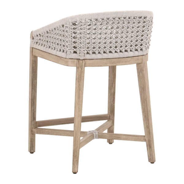 Essentials For Living Montecito Counter Stool - Coastal-inspired Design With Durable Rope Seat & Easy-clean Fabric Upholstery White Speckle Round Rope,Livesmart Peyton,Pearl,Natural Gray Mahogany Solid Mahogany Wood,Aluminum 6795cs.Wht/Lpprl/Ng