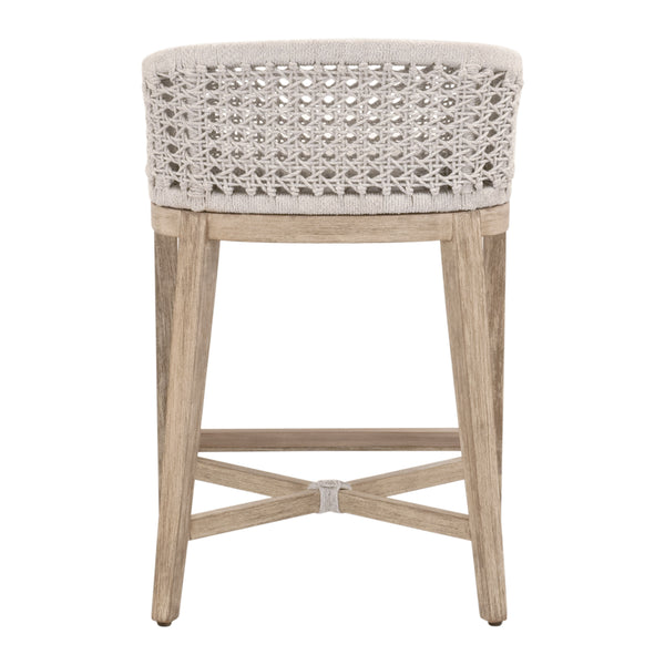 Essentials For Living Montecito Counter Stool - Coastal-inspired Design With Durable Rope Seat & Easy-clean Fabric Upholstery White Speckle Round Rope,Livesmart Peyton,Pearl,Natural Gray Mahogany Solid Mahogany Wood,Aluminum 6795cs.Wht/Lpprl/Ng