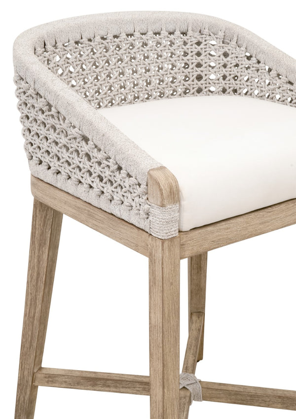 Essentials For Living Montecito Counter Stool - Coastal-inspired Design With Durable Rope Seat & Easy-clean Fabric Upholstery White Speckle Round Rope,Livesmart Peyton,Pearl,Natural Gray Mahogany Solid Mahogany Wood,Aluminum 6795cs.Wht/Lpprl/Ng