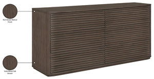 Meridian Furniture Morino Solid Wood Dresser with Soft Close Drawers and Oak Veneer Finish for Modern Bedrooms Brown MorinoBrown-D