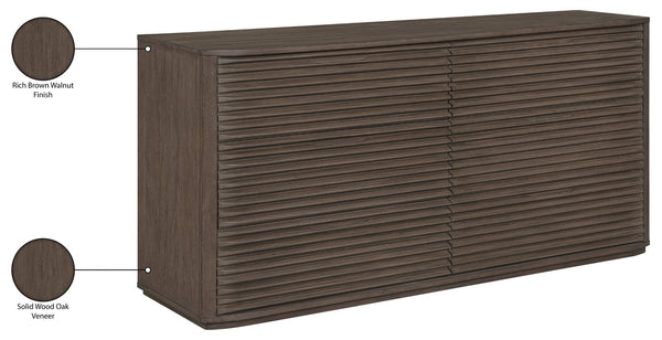 Meridian Furniture Morino Solid Wood Dresser with Soft Close Drawers and Oak Veneer Finish for Modern Bedrooms Brown MorinoBrown-D