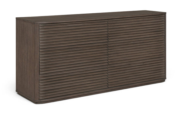 Meridian Furniture Morino Solid Wood Dresser with Soft Close Drawers and Oak Veneer Finish for Modern Bedrooms Brown MorinoBrown-D