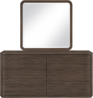 Meridian Furniture Morino Solid Wood Dresser with Soft Close Drawers and Oak Veneer Finish for Modern Bedrooms Brown MorinoBrown-D