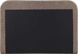 Meridian Furniture Morino King Bed Upholstered Curved Headboard Solid Wood Base Modern Bedroom Elegance Brown MorinoBrown-K