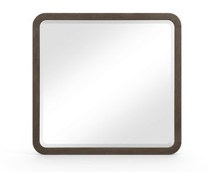 Meridian Furniture Morino Solid Oak Veneer Wall Mirror with Rich Wood Grain for Modern Entryway or Bedroom Decor Brown MorinoBrown-M