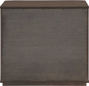 Meridian Furniture Morino Nightstand with Soft Close Drawer and Oak Veneer Top for Modern Bedroom Decor Brown MorinoBrown-NS