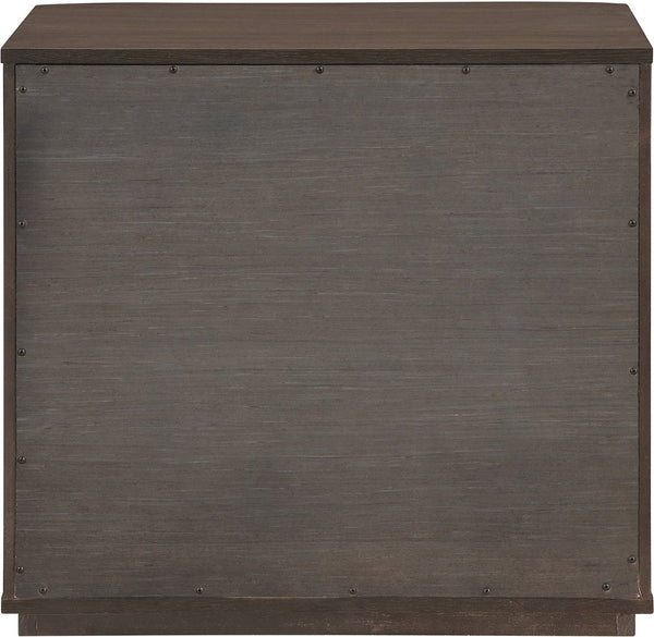 Meridian Furniture Morino Nightstand with Soft Close Drawer and Oak Veneer Top for Modern Bedroom Decor Brown MorinoBrown-NS
