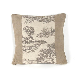 Zentique French Linen Accent Pillow with Timeless European Charm, Durable Stitching, Breathable Texture W19 x H19 N034