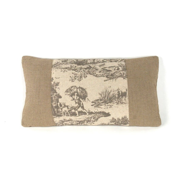 Zentique French Linen Accent Pillow with Timeless European Charm, Durable Stitching, Breathable Texture W13.5 x H26 N035