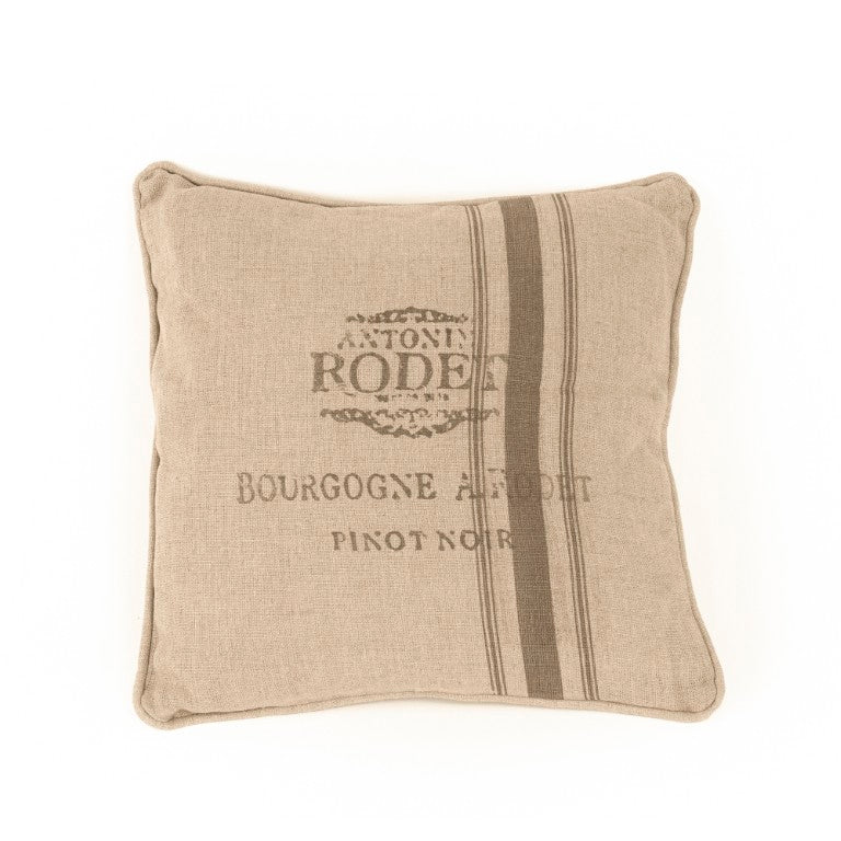 Zentique French Linen Accent Pillow with Timeless European Charm, Durable Stitching, Breathable Texture W18 x H18 N047