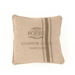 Zentique French Linen Accent Pillow with Timeless European Charm, Durable Stitching, Breathable Texture W18 x H18 N047