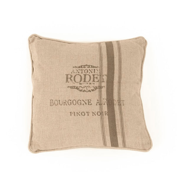 Zentique French Linen Accent Pillow with Timeless European Charm, Durable Stitching, Breathable Texture W18 x H18 N047