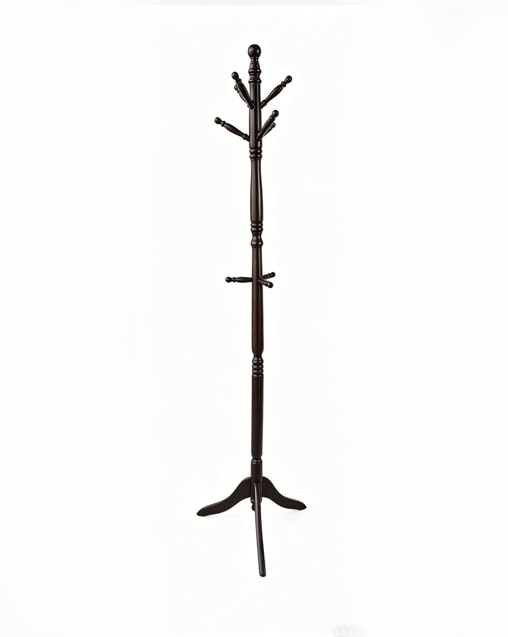 ORE International 71.5 Inch Espresso Wood Freestanding Coat Rack with Swivel Top and Nine Hooks N10081-ESP