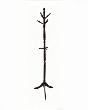 ORE International 71.5 Inch Espresso Wood Freestanding Coat Rack with Swivel Top and Nine Hooks N10081-ESP