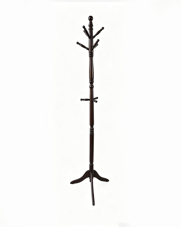 ORE International 71.5 Inch Espresso Wood Freestanding Coat Rack with Swivel Top and Nine Hooks N10081-ESP