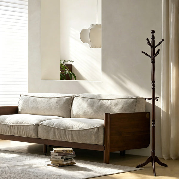 ORE International 71.5 Inch Espresso Wood Freestanding Coat Rack with Swivel Top and Nine Hooks N10081-ESP
