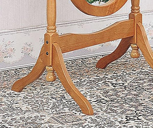 ORE International 59.25 Inch Oval Cheval Floor Mirror Eucalyptus Wood Spindle Frame Bedroom Accent Natural N4001-NA