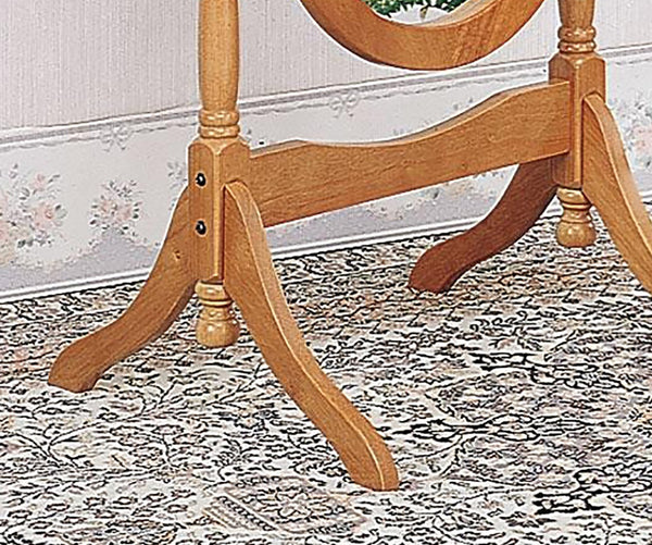 ORE International 59.25 Inch Oval Cheval Floor Mirror Eucalyptus Wood Spindle Frame Bedroom Accent Natural N4001-NA