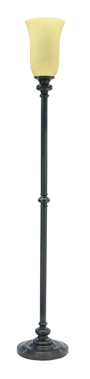 House Of Troy Newport Elegant Floor Lamp With Amber Glass Shade - Stunning Home Lighting Solution For Any Space Oil Rubbed Bronze Metal N600-ob
