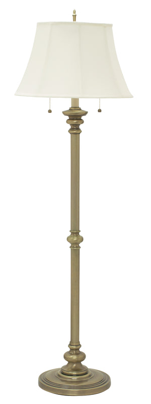 House Of Troy Newport Elegant Floor Lamps With Twin Pull Chains – Perfect For Style And Ambient Lighting Solutions Antique Brass Metal N601-ab