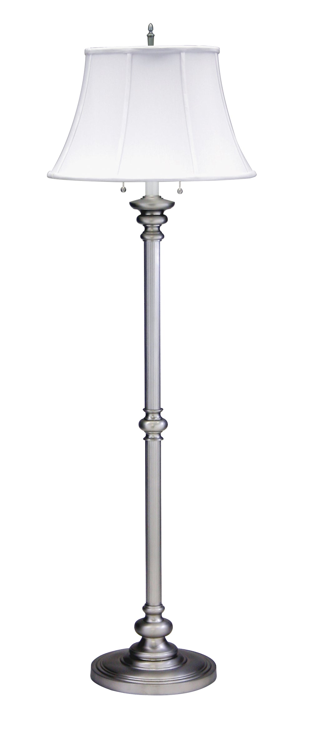 House Of Troy Newport 57.5" Elegant Pewter Floor Lamps With Twin Pull Chain Switches For Stylish Lighting Design Pewter Metal N601-ptr