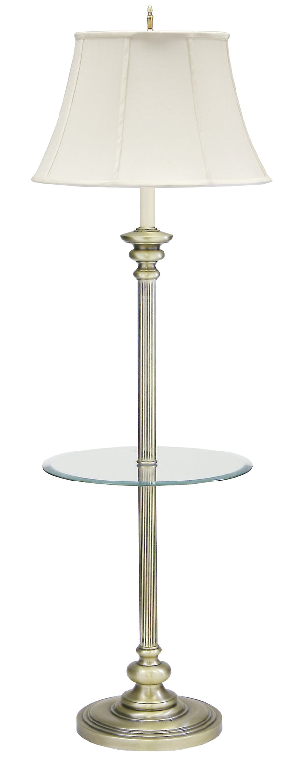 House Of Troy Newport Floor Lamp With Stylish Table: Elegant Lighting Solution For Your Home Decor Needs Antique Brass Metal N602-ab