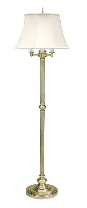 House Of Troy Newport Floor Lamp With Stylish Table: Elegant Lighting Solution For Your Home Decor Needs Antique Brass Metal N603-ab