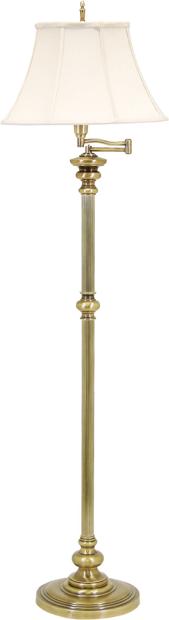 House Of Troy Newport Floor Lamp With Stylish Table: Elegant Lighting Solution For Your Home Decor Needs Antique Brass Metal N604-ab