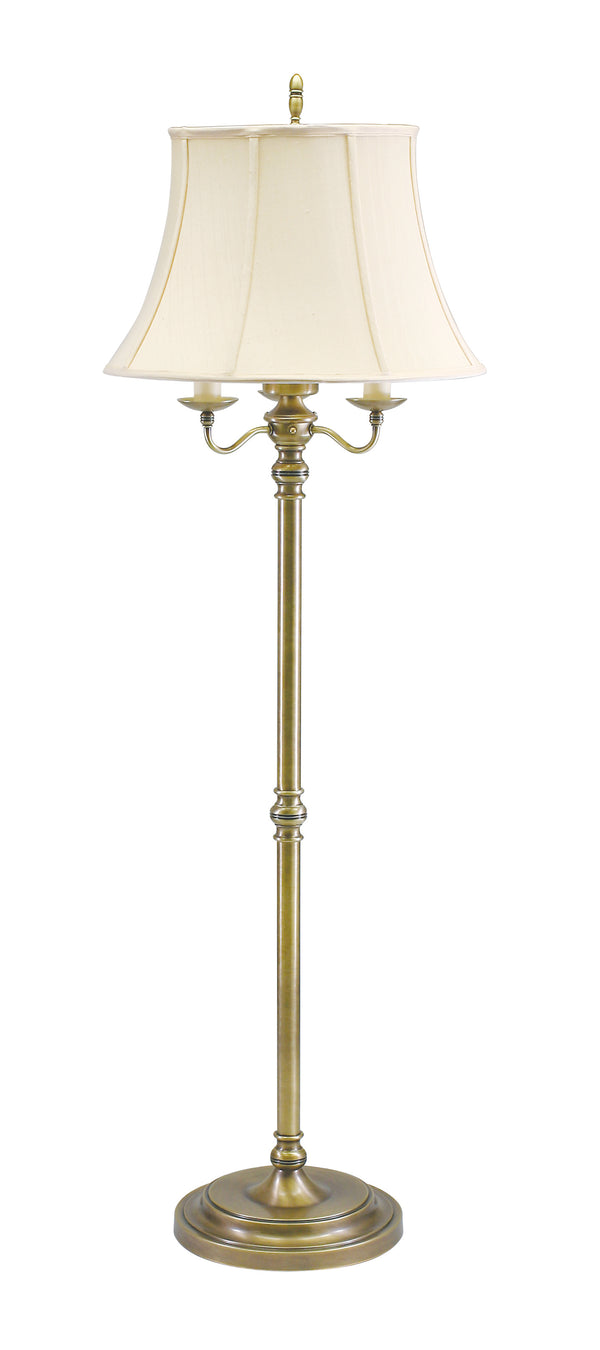 House Of Troy Newport Floor Lamp With Stylish Table: Elegant Lighting Solution For Your Home Decor Needs Antique Brass Metal N606-ab