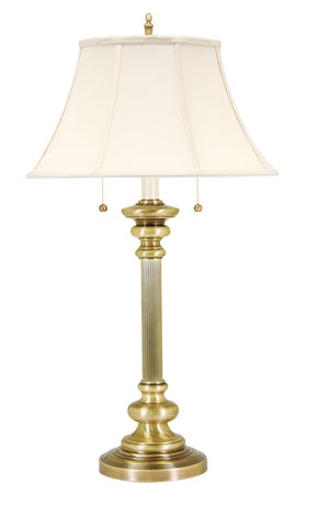 House Of Troy Newport Elegant Table Lamp With Twin Pull Chain Switches For Stylish Home Decor And Lighting Antique Brass Metal N651-ab
