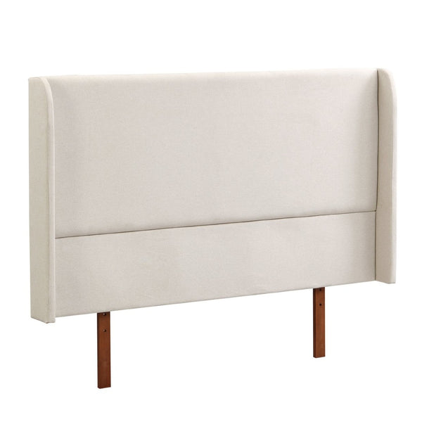 English Elm Double Wing Linen Upholstered Queen Headboard Tall Wingback Foam Padded Bed Frame N701P192138T