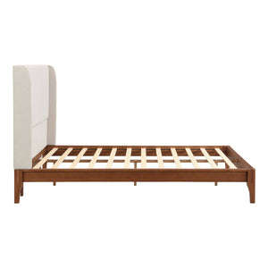 English Elm Double Wing Linen Upholstered Queen Headboard Tall Wingback Foam Padded Bed Frame N701P192138T