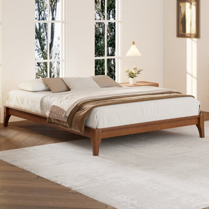 English Elm 12 Inch Full Bamboo Platform Bed Natural Grain Low Profile Frame with Slat Support N701P192143D