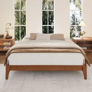 English Elm 12 Inch Full Bamboo Platform Bed Natural Grain Low Profile Frame with Slat Support N701P192143D
