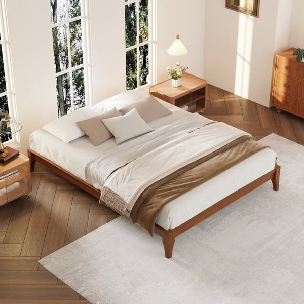 English Elm 12 Inch Full Bamboo Platform Bed Natural Grain Low Profile Frame with Slat Support N701P192143D