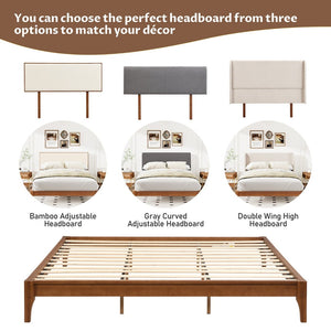 English Elm 12 Inch Full Bamboo Platform Bed Natural Grain Low Profile Frame with Slat Support N701P192143D