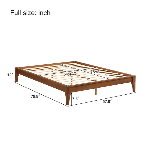 English Elm 12 Inch Full Bamboo Platform Bed Natural Grain Low Profile Frame with Slat Support N701P192143D